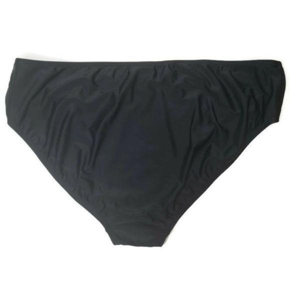 Island waves women black bikini bottom coverage plus size 20w beach, swim, pool - Picture 2 of 4